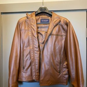 Roundtree Yorke Men’s Leather Jacket, Medium, Brown Cognac